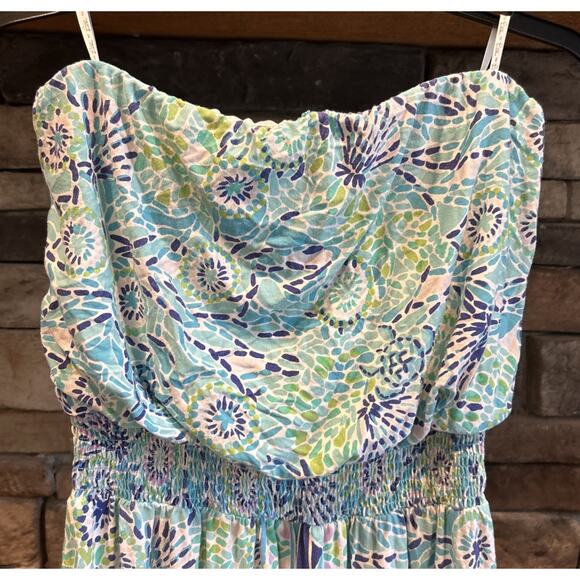 Women’s LILLY PULITZER Open Waters Maxi Strapless Dress Size M *A8 - Picture 2 of 4